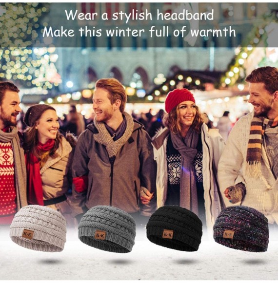Skullies & Beanies Womens Beanie Hats - Women Winter Warm Headband Stretchy Knitted Headwear Headwrap Soft Horsetail Messy Bu...