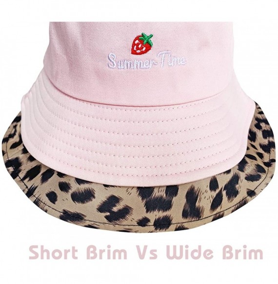 Sun Hats Fashion Fruit Bucket Hat for Women Trendy Strawberry Painted Foldable Summer Cotton Fisherman Sun Caps - CR18QIZ0L7D