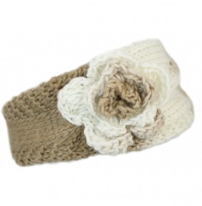 Headbands Women's Winter Wide Knit Headband - Flower - Set of 2 - C911RLRNY2D