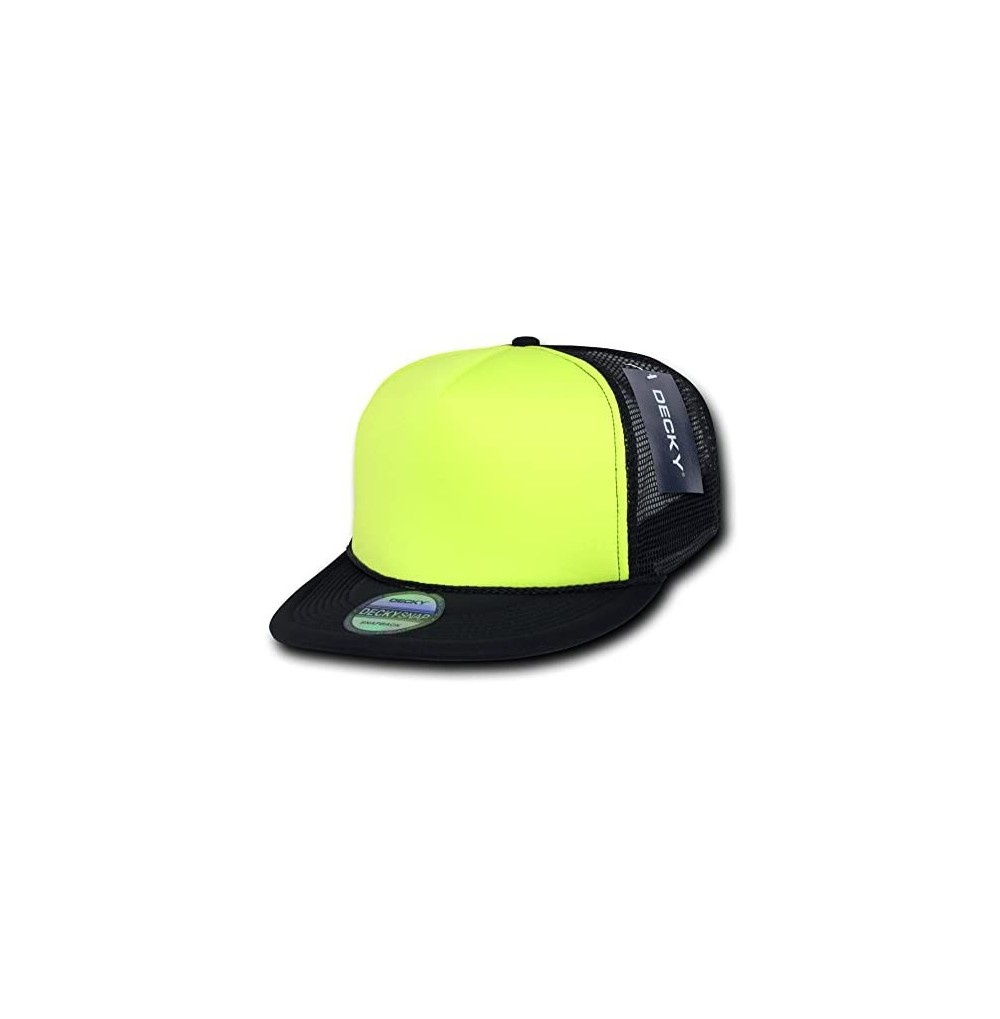 Baseball Caps Men's Flat - Black/Neon Yellow - CT11CGAE3J7