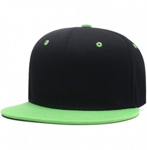 Baseball Caps Hip Hop Snapback Casquette-Embroidered.Custom Flat Bill Dance Plain Baseball Dad Hats - Black Green - CU18HKMIDDG