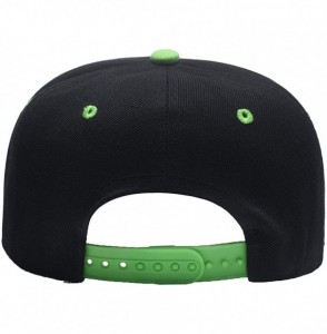 Baseball Caps Hip Hop Snapback Casquette-Embroidered.Custom Flat Bill Dance Plain Baseball Dad Hats - Black Green - CU18HKMIDDG
