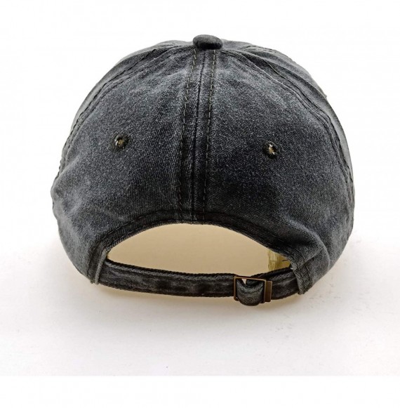 Baseball Caps Embroidered Baseball Cap Denim Hat for Men Women Adjustable Unisex Style Headwear - C-black - CX18ACDLWHL