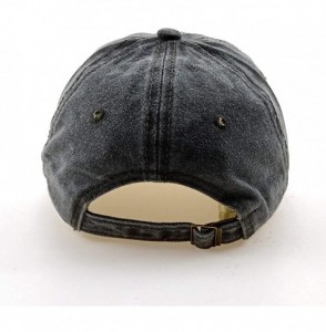 Baseball Caps Embroidered Baseball Cap Denim Hat for Men Women Adjustable Unisex Style Headwear - C-black - CX18ACDLWHL