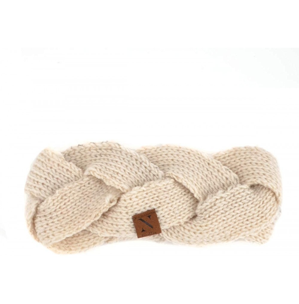Cold Weather Headbands Winter Ear Bands for Women - Knit & Fleece Lined Head Band Styles - Off White - C518A907OOE
