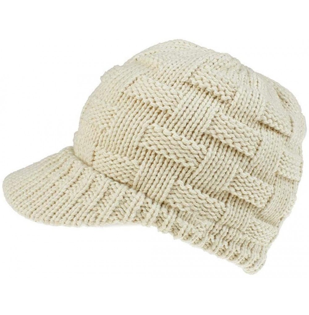 Skullies & Beanies Women Knitted Cap Winter Warm Ponytail Beanie Hats & Caps - Beige - CQ192KMEKQ8