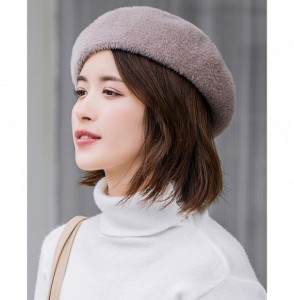 Berets French Style Fall Winter Classic Barrent Hat Lightweight Casual Solid Color Wool Beret - Am21-camel - C81922DCDNM
