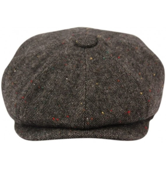 Newsboy Caps Men's Classic 8 Panel Wool Blend newsboy Snap Brim Collection Hat - 2355 Grey Tweed - CI180D55SE8