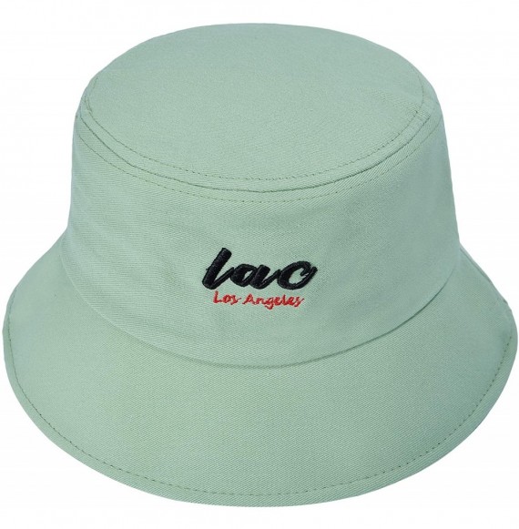 Bucket Hats Unisex Fashion Unique Word Embroidered Bucket Hat Summer Fisherman Cap for Men Women Teens - Love Green - CL196H3...