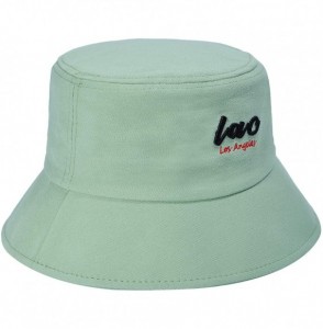 Bucket Hats Unisex Fashion Unique Word Embroidered Bucket Hat Summer Fisherman Cap for Men Women Teens - Love Green - CL196H3...