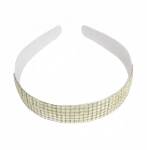 Headbands White 1 Inch Wide Hard Plastic Headband with Rows of Gemstones Hair band for Women and Girls - White - CB12IOQ6ZRP