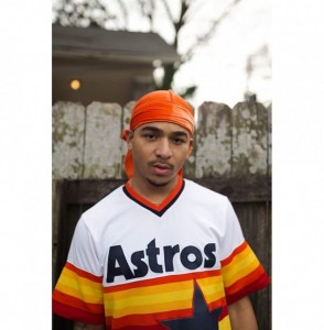 Baseball Caps Velvet Durag 360 Waves Extra Long Straps for Men - Tangerine - C318AUSSEOZ