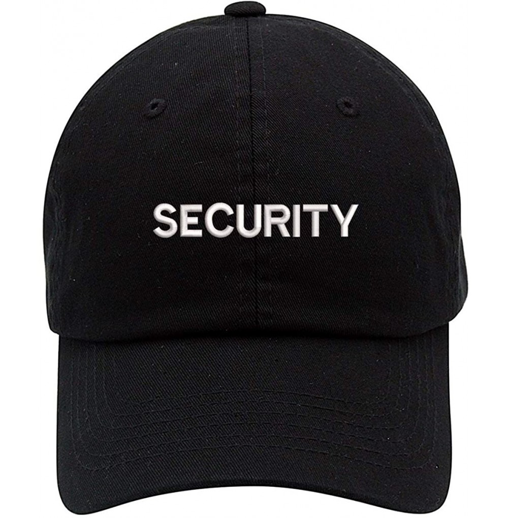 Baseball Caps Security Text Embroidered Low Profile Soft Crown Unisex Baseball Dad Hat - Vc300_black - C618RXOK9ZW