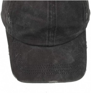 Baseball Caps Washed Ponytail Hats Pony Tail Caps Baseball for Women - Jean Black - CJ18IIS058L