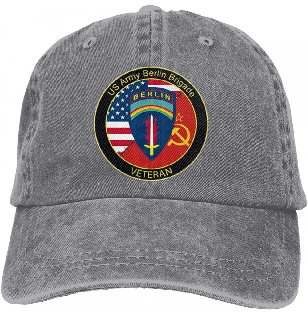 Baseball Caps US Army Berlin Brigade Veteran Denim Dad Hats Adjustable Baseball Cap - CT18TURTW62