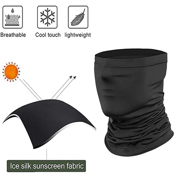 Balaclavas Neck Gaiter Face Mask- Bandana Face Mask Scarf Silk Sun UV Protection UPF 50 for Men Women - Black(1 Pack) - C1198...