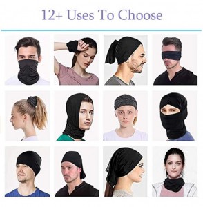 Balaclavas Neck Gaiter Face Mask- Bandana Face Mask Scarf Silk Sun UV Protection UPF 50 for Men Women - Black(1 Pack) - C1198...