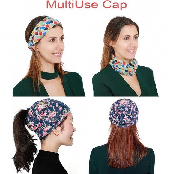 Skullies & Beanies Print Flower Cap Cancer Hats Beanie Stretch Casual Turbans for Women - Yellow - C6180M7EZWQ