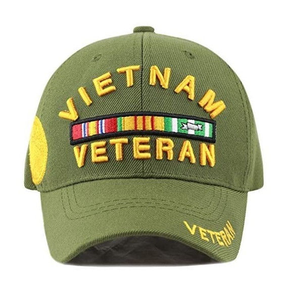 Baseball Caps 1100 Official Licensed Vietnam Veteran 3D Baseball Cap - Olive - CX18NAINZNT