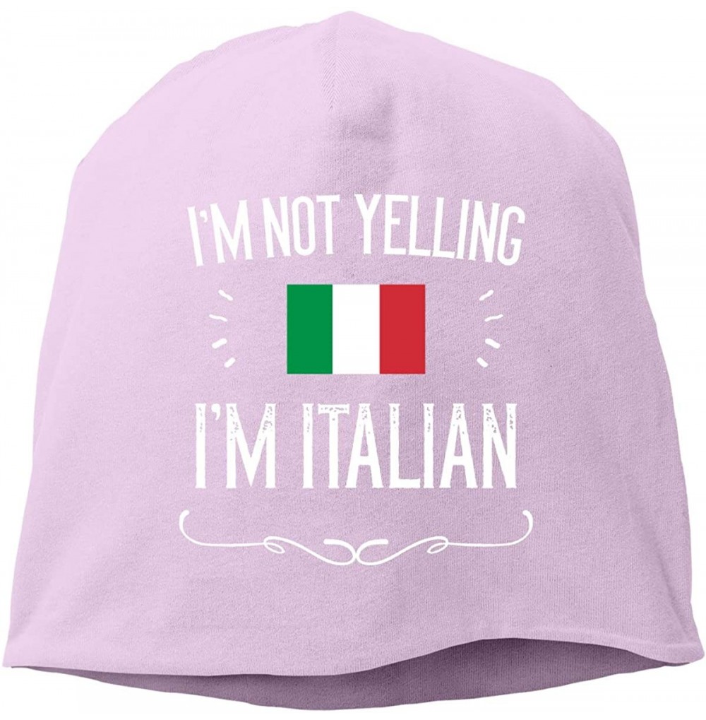 Skullies & Beanies I'm Not Yelling I'm Italian Wool Hat Women/Men Soft Stretch Knit Beanie Hat Winter Warm Skull Cap - Pink -...