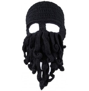 Skullies & Beanies Octopus Beanie Hat For Men Winter Warm Skiing Biking Costume Squid Mask (Black) - Black - C612GA870HH