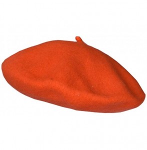 Berets Girls&Boys French Style Wool Beret Kids Hat - Orange - C618RQIW46Q