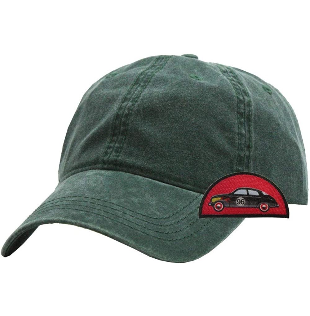 Baseball Caps Vintage Washed Dyed Cotton Twill Low Profile Adjustable Baseball Cap - Dark Green 96r - CV1868ZTKQ6