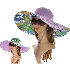 Sun Hats Womens Summer Flap Cover Cap Cotton Anti-UV UPF 50+ Sun Shade Hat Folding Sun Hat Beach Cap - Purple - C8183M77MNU