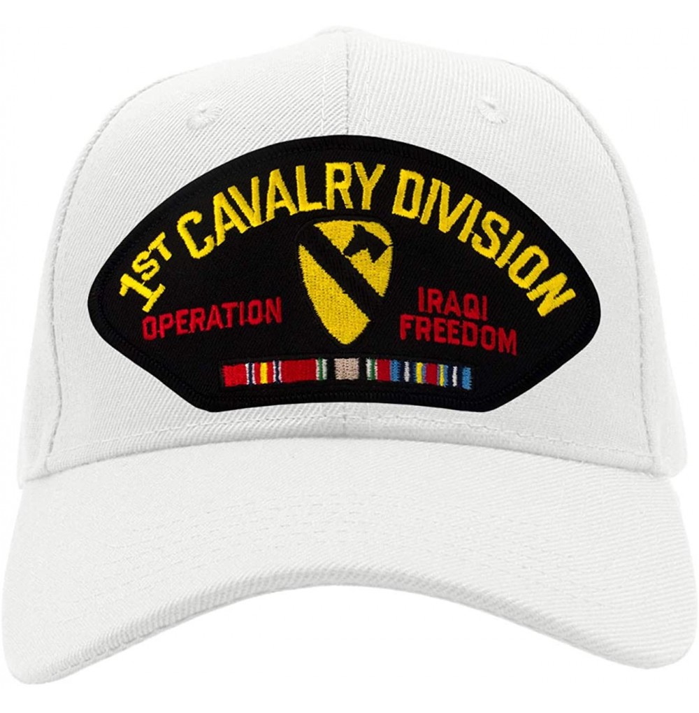 Baseball Caps First Cavalry Division - Operation Iraqi Freedom Hat/Ballcap Adjustable One Size Fits Most - White - C318TYKROCE