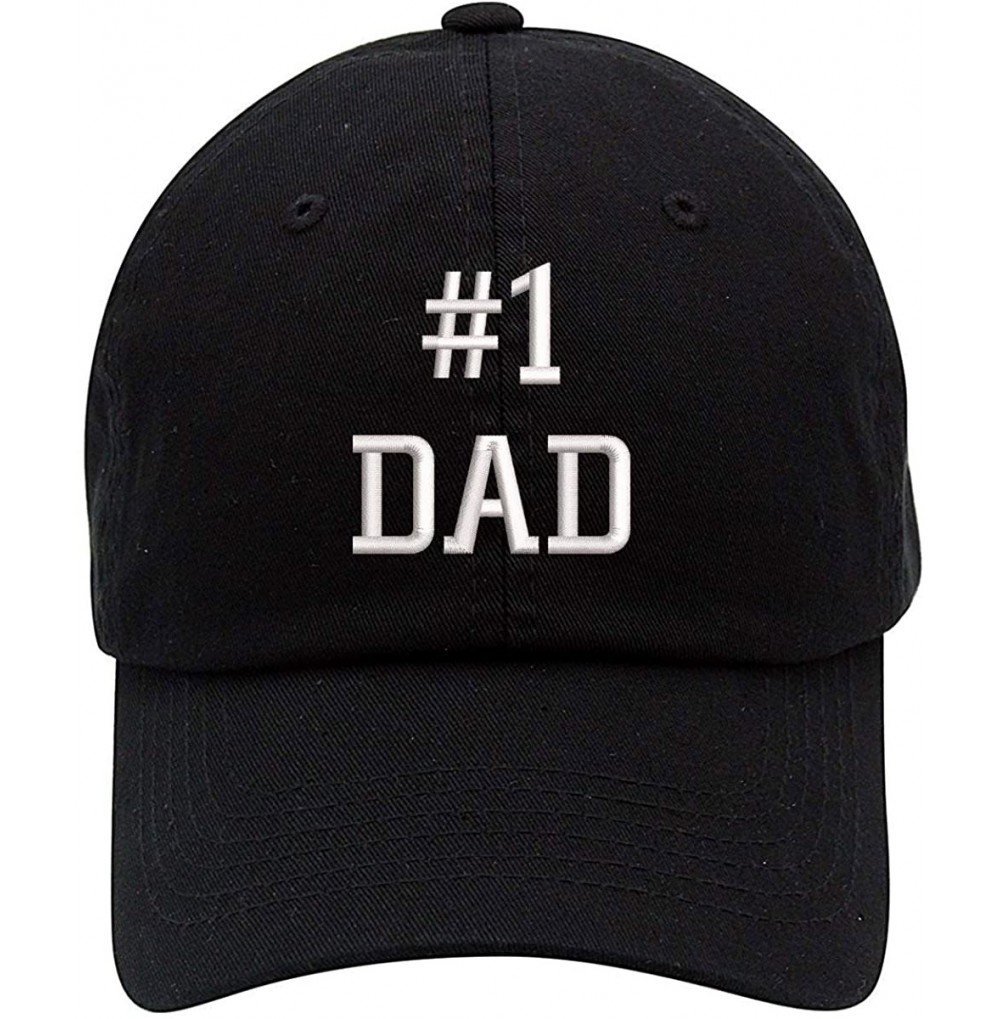 Baseball Caps Number 1 Dad Embroidered Brushed Cotton Dad Hat Cap - Vc300_black - CE18QROO6E6