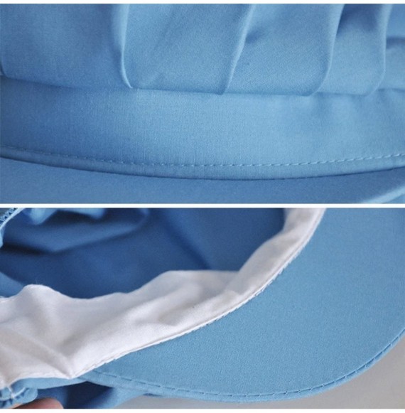 Sun Hats Women Chef Hat Catering Working Mesh Hat Kitchen Elastic Breathable Cap - Blue - CF18EYWX5IQ