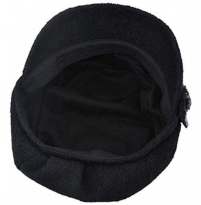 Bucket Hats Women Knitted Warm Cloche Fedora Brim Bowler Hat Slouchy Cap - Black(2) - CH12OB7A90W