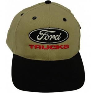 Baseball Caps Ford Trucks Mens Embroidered Hat - Khaki and Black - CL11O37WR1N