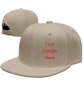 Sun Hats Custom Caps Custom Hats Flexfit Hats Baseball Team Caps Flat Bill Snapback Baseball Cap - Beige - C0180M4AIKO