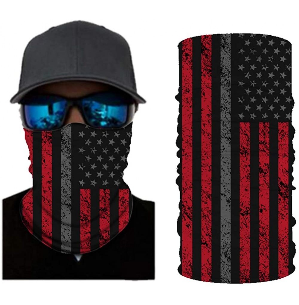 Balaclavas Seamless Bandana Headband Headwear Balaclava Head Wrap Scarf Neck - Red American Flag - CR198RO75ZS