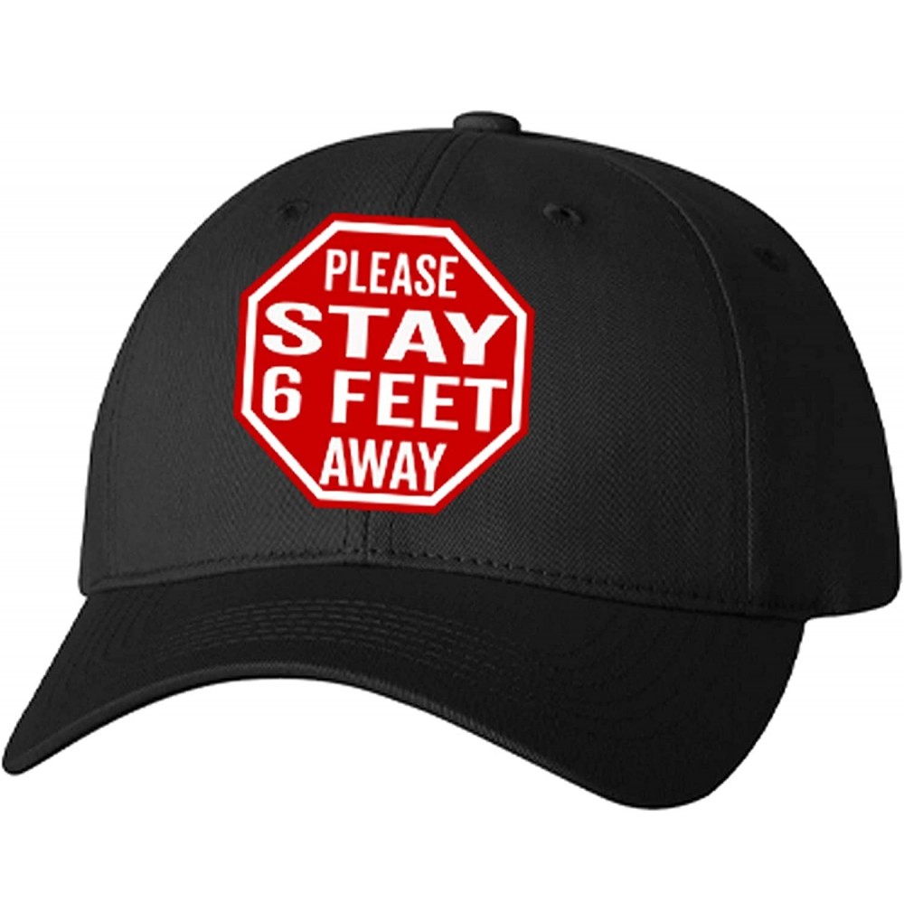 Baseball Caps Social Distancing Stay 6 Feet Away Please Keep Your Distance Hat Running Cap - Black - CL197I0TZZ5