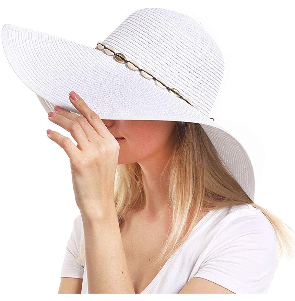Sun Hats Womens Beach Sun Straw Hat- Floppy Beach hat & Wide Brim Braided Sun Hat - UPF 50+ Maximum Sun Protection - C2194K6ZZTU