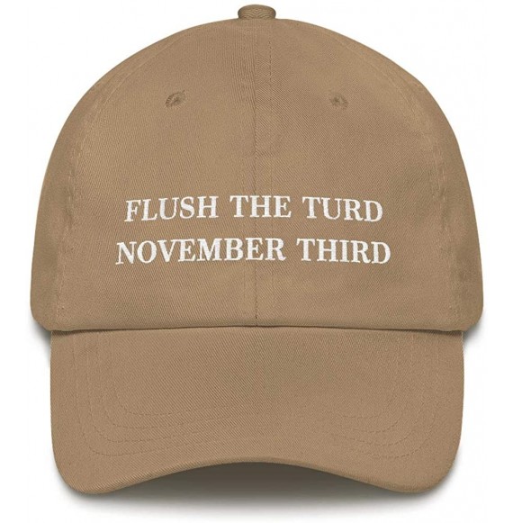 Baseball Caps Flush The Turd November Third Hat (Embroidered Dad Cap) Anti Donald Trump - Khaki - C518XSG5AZ2