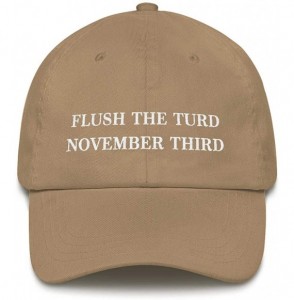 Baseball Caps Flush The Turd November Third Hat (Embroidered Dad Cap) Anti Donald Trump - Khaki - C518XSG5AZ2