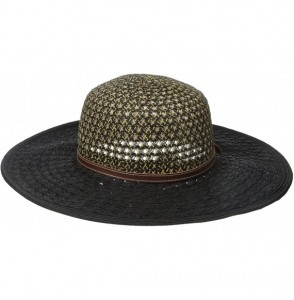 Sun Hats Women's Ultrabraid Ombre Sun Brim Hat with Faux Leather Band - Black - C311SGBUA47