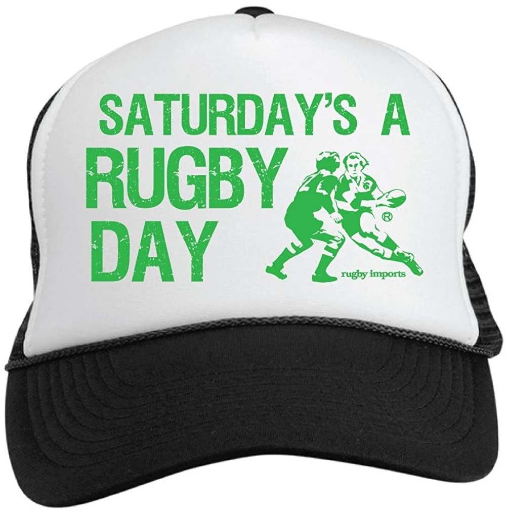 Baseball Caps Saturday Rugby Day Trucker Hat - Lime - CJ11E04O36V