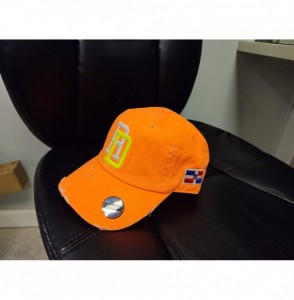 Baseball Caps Adjustable Vintage Cap Dominican Republic RD and Shield - Neon Orange Rd - CL18X6Y6CWT