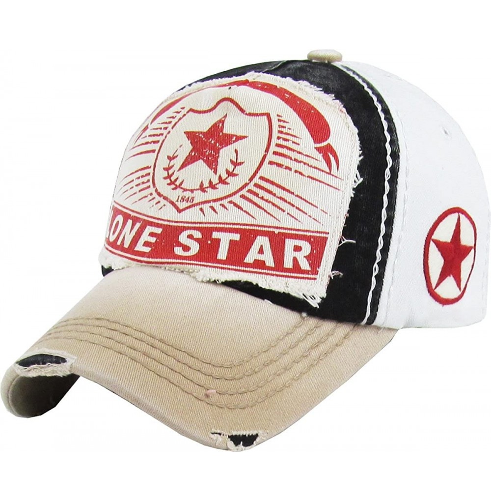 Baseball Caps Lonestar Collection Big T Western Dallas Houston Hats Vintage Distressed Baseball Cap Dad Hat Adjustable - C412...