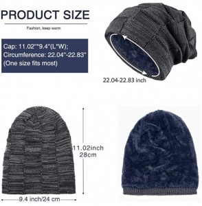 Skullies & Beanies Winter Beanie Hats for Men Women- Warm Knit Hats Skull Cap Neck Warmer - Navy - CY18KEG8E0M