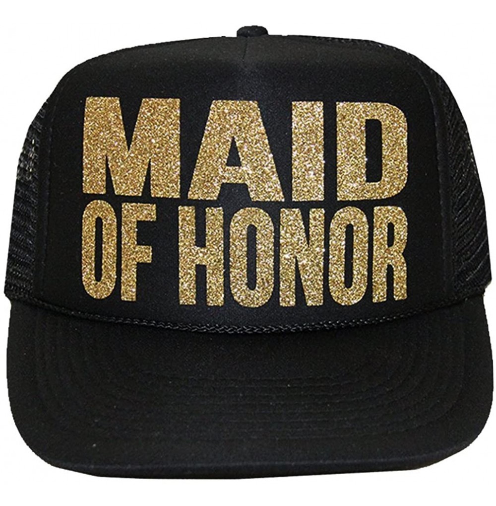 Baseball Caps Maid of Honor Glitter Trucker Hat - CX17YKDWTTR