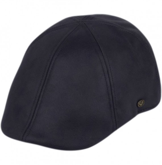 Newsboy Caps Faux Suede Leather Newsboy Flat Cap Ivy Driver Hunting Hat - A Navy - CA12ODL3JCH