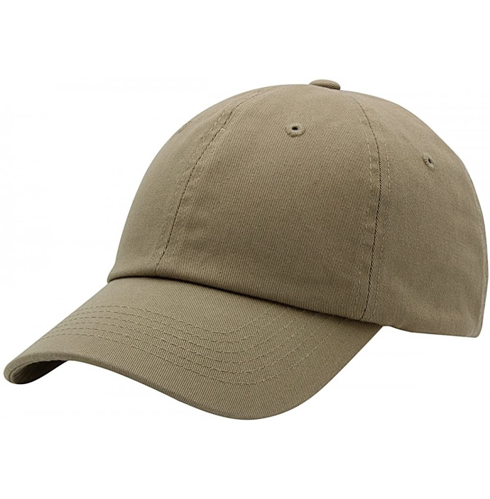 Baseball Caps Baseball Cap Men Women-Cotton Dad Hat Plain - Khaki - C312MZIP9V4