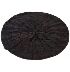 Berets Cable Fashion Knit Beret (2 Pack) - Black - CD11Y94M06R