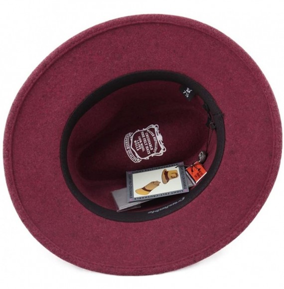Fedoras Classique Traveller Wool Felt Fedora Hat Packable - Bordeaux - CY18CO6MHK5