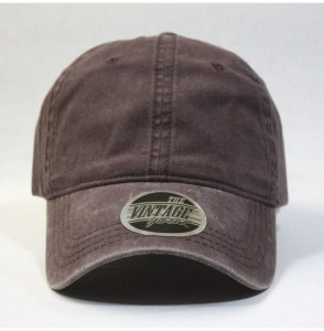 Baseball Caps Vintage Washed Dyed Cotton Twill Low Profile Adjustable Baseball Cap - Brown - C612EFFZMX7
